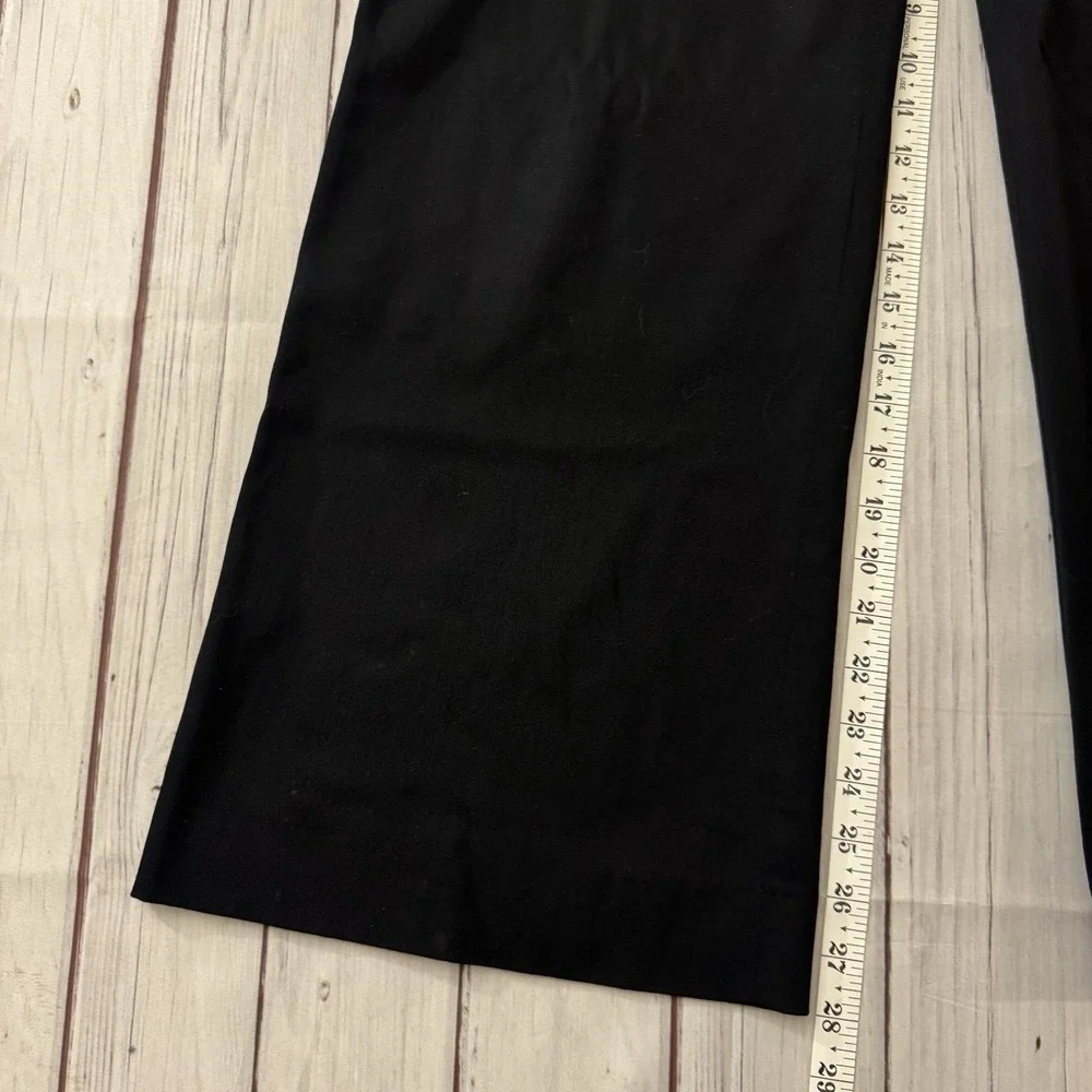 Burberry London Blue Wide Leg Pants Womens Size 6 Wool Sailor Button - Picture 4 of 12